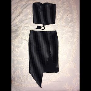 Two Piece Tube Top & Asymmetrical Skirt